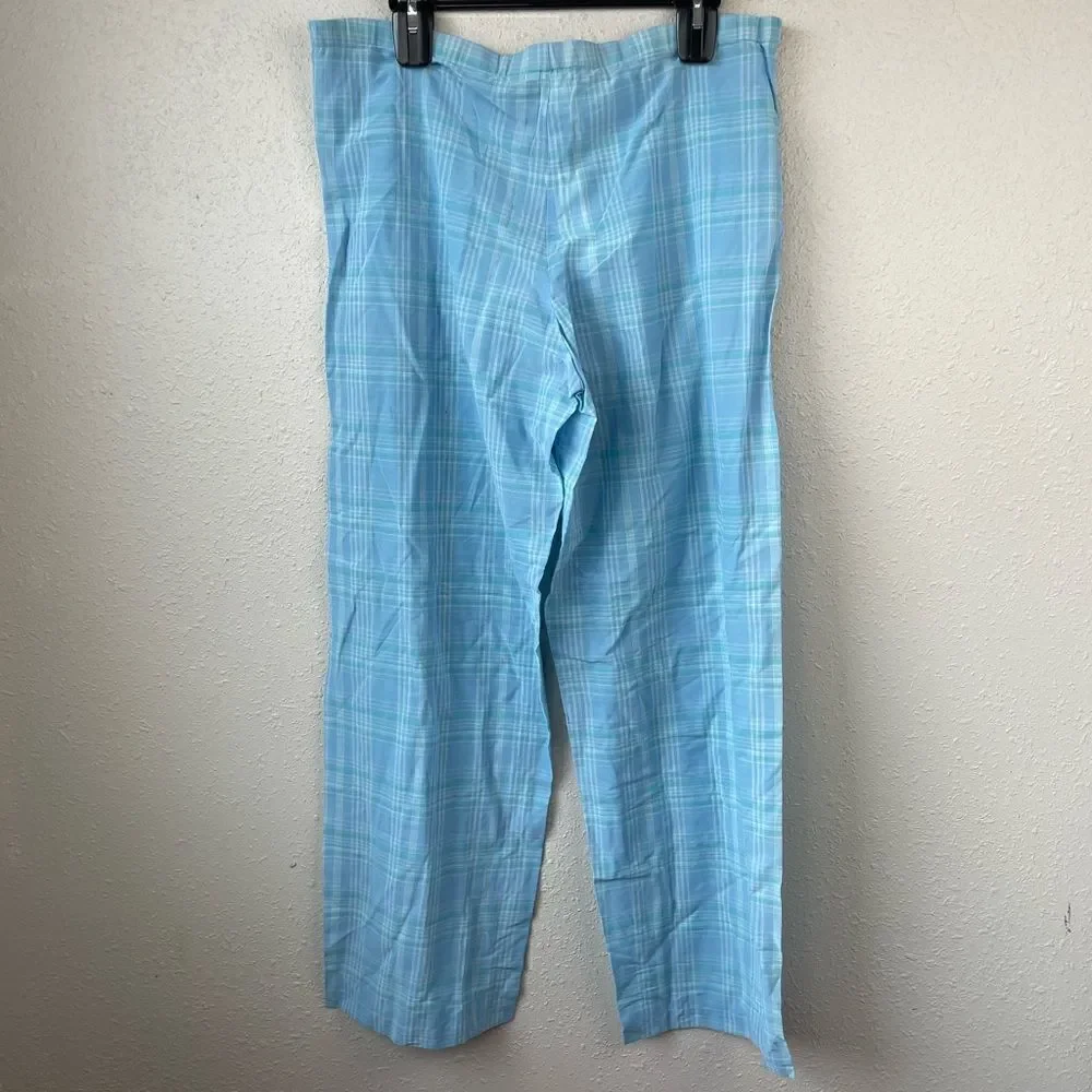 NWT DKNY Blue Mermaid Plaid Casual Pants Size S